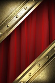 gold on red velvet curtain