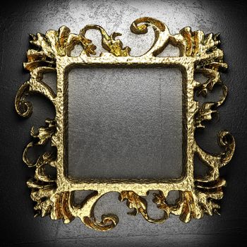 vintage golden frame on the wall