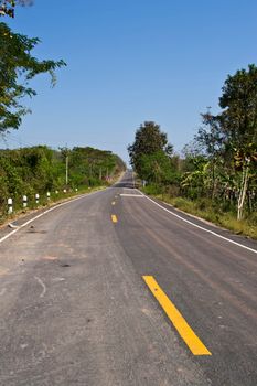 Empty curved road