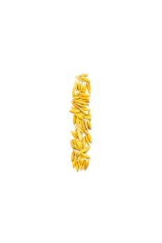 I letter of rice on a white background