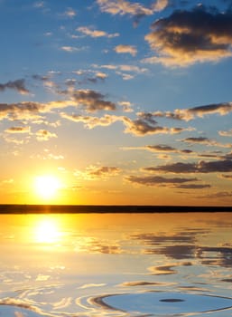 sunrise over the ocean. Nature composition.