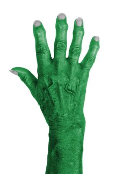 Hand of an old woman with arthritis, isolated on white, Libya