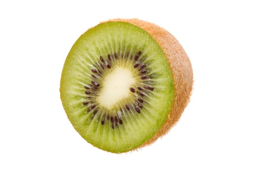 Sliced kiwi isolated on white background, no shadow