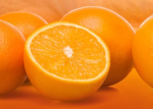 Group of fresh juicy oranges