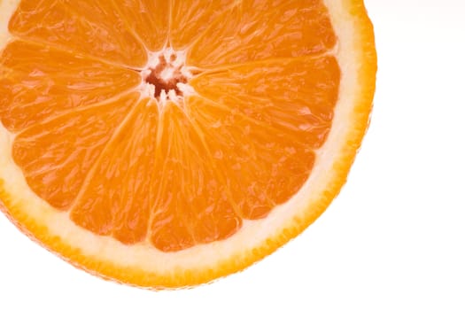 Fruity orange isolated on white - macro
