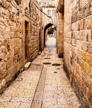 Ancient Alley in Jewish Quarter, Jerusalem