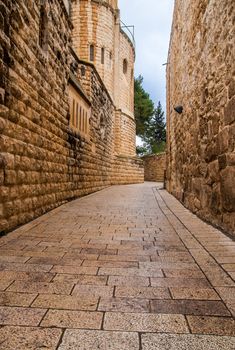 An alley in the old city in Jerusalem.