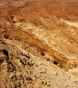 Fragment of the Judean desert near the shore of the Dead Sea.