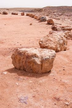 Stones in the Crater Mizpe Ramon - Negev desert, Israel