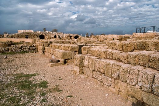 Ruins of roman period in caesarea, Israel