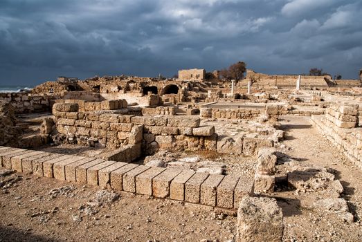 Ruins of roman period in caesarea, Israel