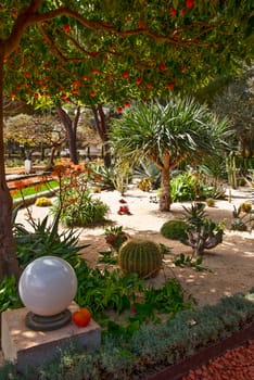 fragment of famous Bahai gardens in Haifa, Israel