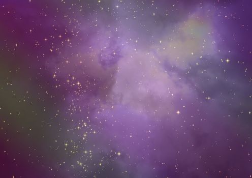 Star field in space, a nebulae and a gas congestion