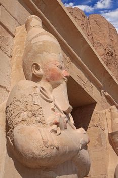 The ancient statue in Hatshepsut's temple in Egypt