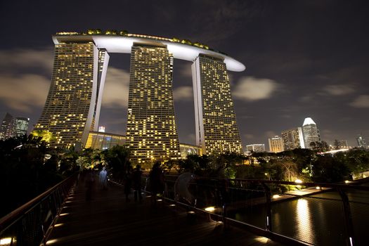 SINGAPORE  - JANUARY 23: Marina Bay Sands, an integrated resort fronting Marina Bay, January 23, 2013. Singapore. The wold's most expensive standalone casino property.