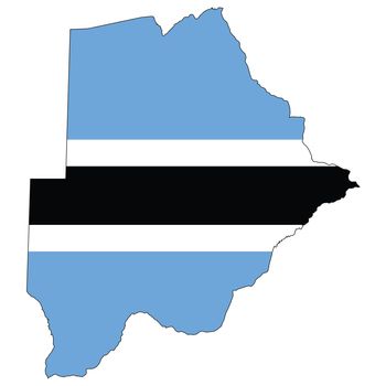 Country outline with the flag of Botswana in it