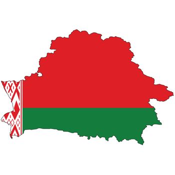 Country outline with the flag of Belarus in it