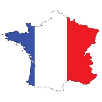 Country outline with the flag of France in it