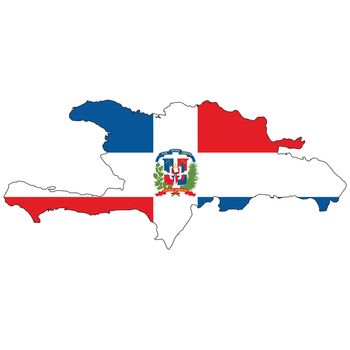 Country outline with the flag of Dominican Republic in it