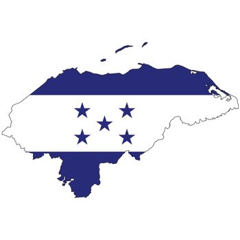 Country outline with the flag of Honduras in it