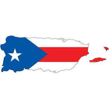 Country outline with the flag of Puerto Rico in it