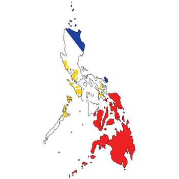 Country outline with the flag of Phillipines in it