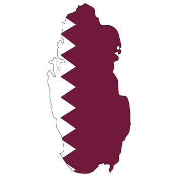 Country outline with the flag of Qatar in it