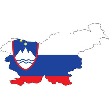 Country outline with the flag of Slovenia in it