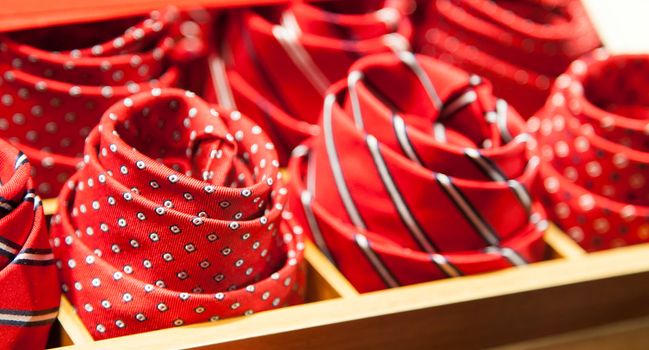 Milano - Italy. Detail of  ties in a luxury shop