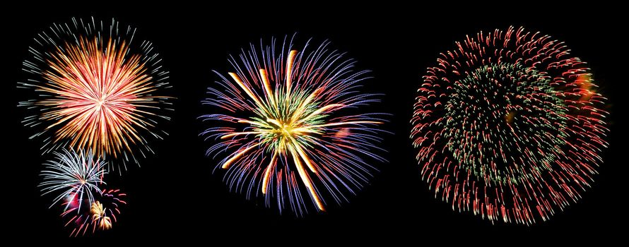 colourful fireworks on dark background