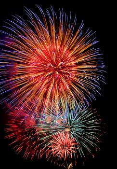 colourful fireworks on dark background