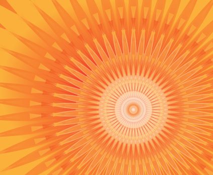 background solar mandala color tuned from red to orange