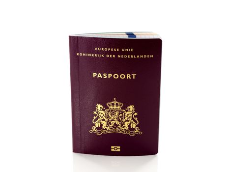 dutch passport on white background