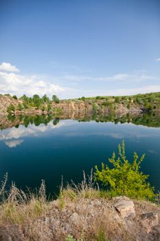 view to the blue lake