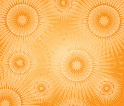 abstract background sun rosette decorated in red and orange