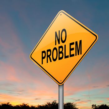 Illustration depicting a sign with a no problem concept.