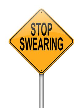 Illustration depicting a sign with a no swearing concept.