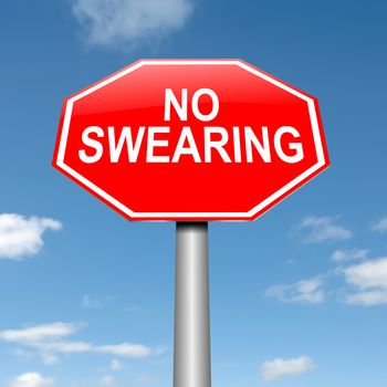 Illustration depicting a sign with a no swearing concept.
