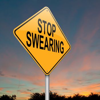 Illustration depicting a sign with a no swearing concept.