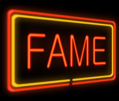 Illustration depicting a neon signage with a fame concept.