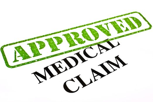 A close-up of an APPROVED Medical Claim.