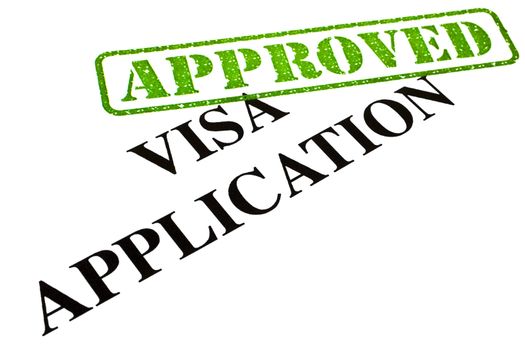 A close-up of an APPROVED Visa Application document.