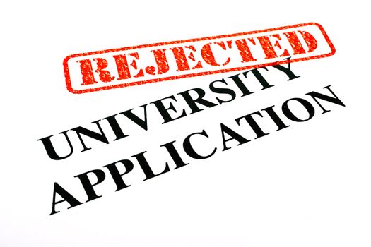 A close-up of a REJECTED University Application.