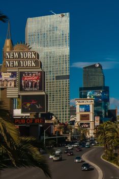 World famous Vegas Strip in Las Vegas, Nevada as seen on February 6, 2013. Stretching 4.2 miles, the Strip is home to the largest hotels and casinos in the world.