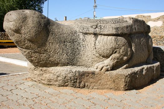 Stone turtle in rest park