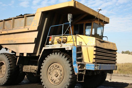 Powerful lorry on road