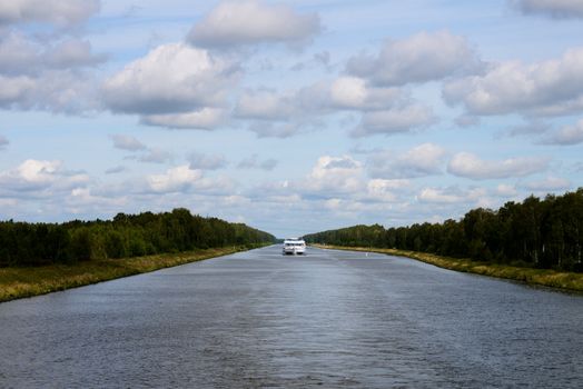 Cruise ship on the Moscow canal. Taken on July 2012