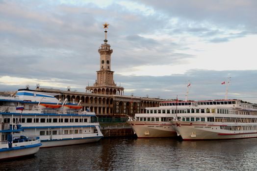 Cruising ships in Moscow river station. Taken on July 2012.