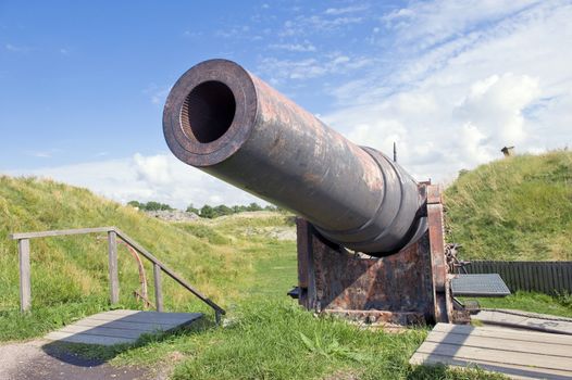 Old gun  in a fortress of Sveaborg, Finland. Taken on July 2011.