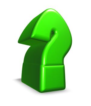 cartoon question mark on white background - 3d illustration